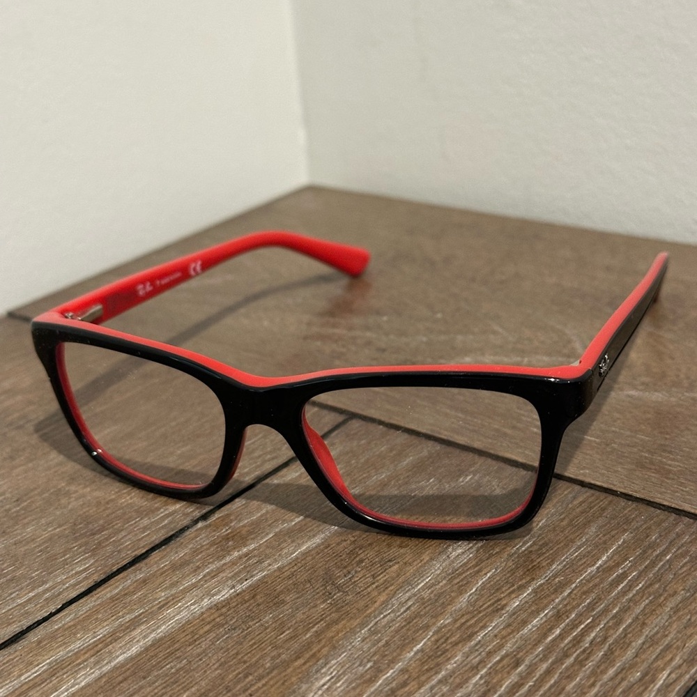 Ray Ban Junior RB1536 3573 Kids Black & Red Eyeglasses Frames 48/16 130